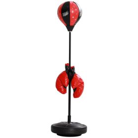 Qaba Height Adjustable Punching Bag for Kids w/ Stand & Boxing Gloves for 5-10 Years, Red | Aosom