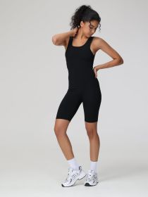 Women's Jumpsuit Short Style (Option: Black-S)