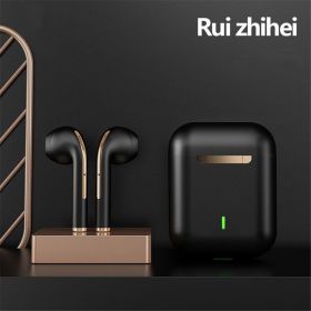 Wireless Earphone Noise Cancelling Headset Bluetooth HD Business Headphone Stereo In-Ear Handsfree Earbuds (Color: Black1, Ships From: China)